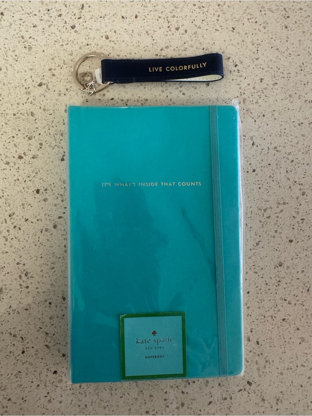 kate spade LIVE COLORFULLY Key Ring and Notebook Bundle NWT